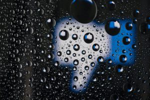 Water droplets on glass