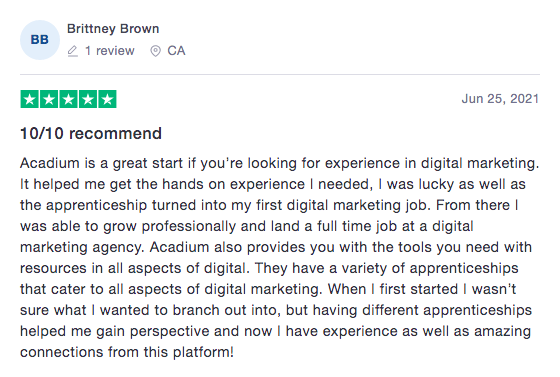 Brittney Brown - digital marketing apprentice
